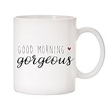 Mystic Sloth Hello Handsome/Good Morning Gorgeous 11oz Ceramic Mugs (White, Good Morning Gorgeous)
