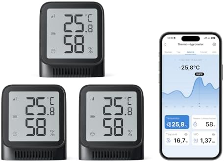 X-Sense WLAN Thermometer Hygrometer Innen, Raumthermometer mit X-Sense App, Angepasster Komfortbereich, Thermo-Hygro-Datenlogger, Smiley-Indikator, kompatibel mit Alexa, STH0A - nu