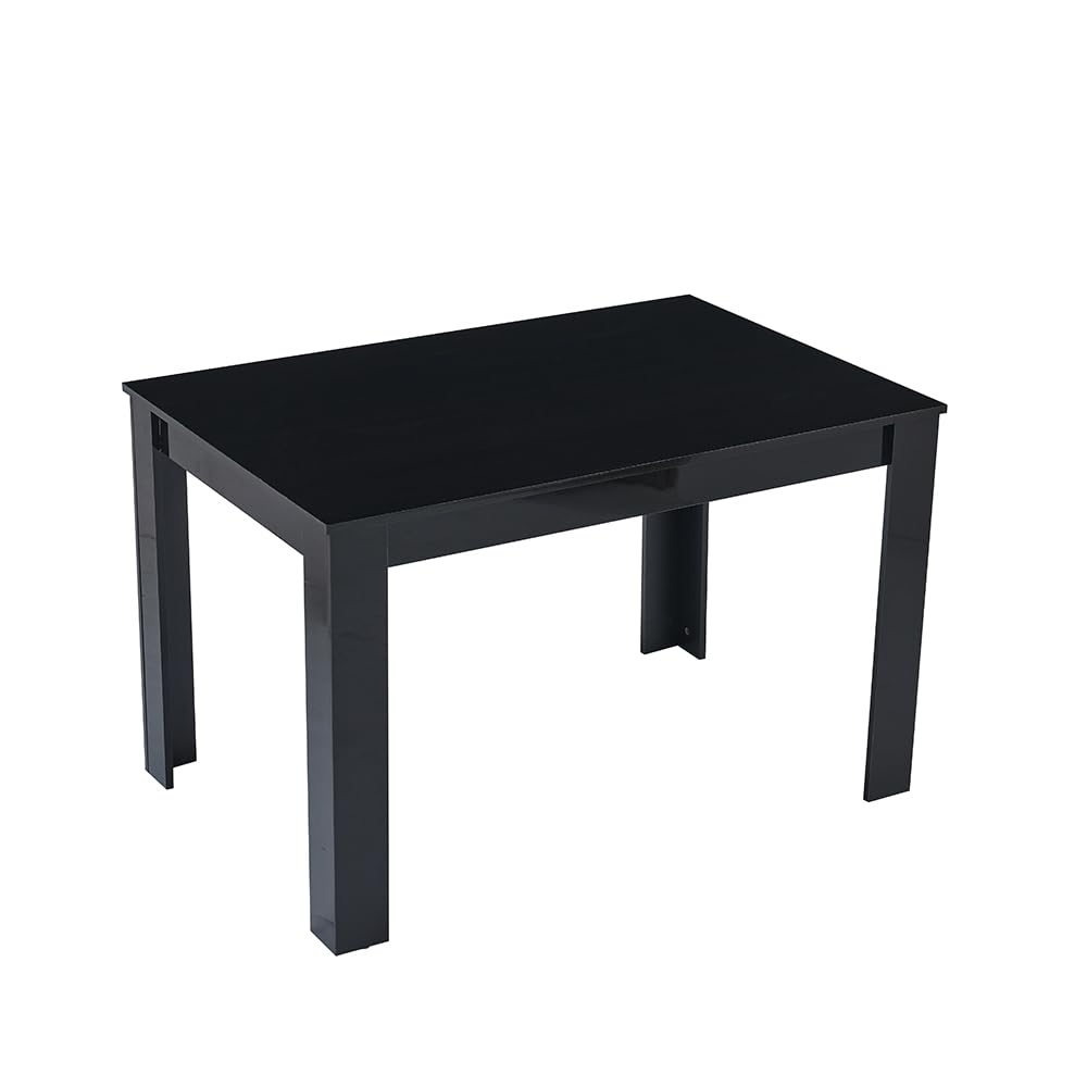 Rainbow Tree 120cm High Gloss Dining Table Black for 4-6 Family, Modern Kitchen Table for Dining Room, Kitchen, Writing Table for Living Room Home/Office (120cm High Gloss Black)