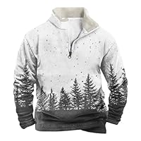 Jersey Navidad Hombre Suéter Clásico Jerseys Navideños Sudadera Cómodo Manga Larga Sudaderas Cálido Cuello Alto Jerseys Resistente para Nochebuena Gris XL