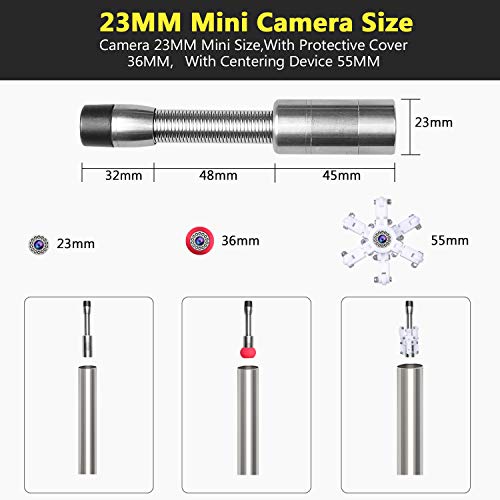Sewer Camera 100ft with Locator & Receiver, 512Hz Sonde Transmitter Plumbing Camera with DVR Recorder, Inspection Cam with 7\" LCD Monitor (8 GB SD Card Included) (100ft/30m)