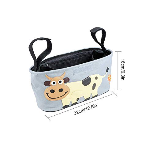 Wohlstand Kinderwagen Organizer,Kinderwagentasche Kinderwagen Zubehör Kinderwagen Tasche Aufbewahrungstasche Baby Stroller Bag Grau