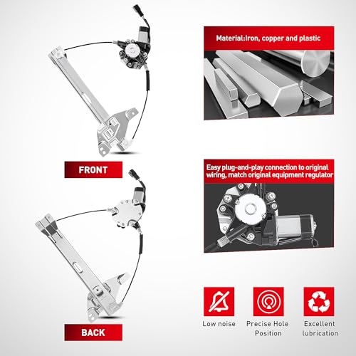 Image of Nilight Power Window Regulator /Motor Compatible with 2006 2007 2008 2009 2010 2011 2012 2013 Chevrolet Impala /Impala Limited 2014 2015 2016 Rear Passenger Side 748-511