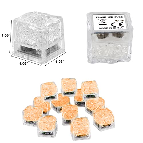 Cubos de hielo LED naranja, pack 12 unidades miniatura 3