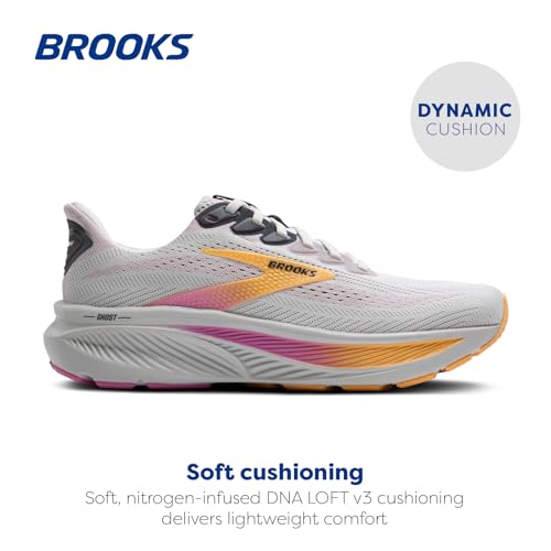 Brooks Women’s Ghost 17 Neutral Running Shoe - Oyster/Apricot/Pink - 9 Medium by Brooks - Image 3