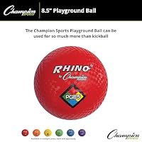 Champion Sports Rhino Playground Ball 8.5" D - Two Ply, Nylon Wound, Red (Set of 1 Ball) — image 3