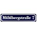 Produktbild Langes Hausnummer und Straße Schild BLAU 2mm Aluverbund, 50 x 11 cm jetzt selbst gestalten