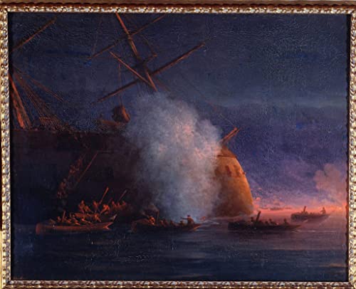 Pintura imagen el ataque de los veleros rusos de Ivan Aivazovsky 60x90cm