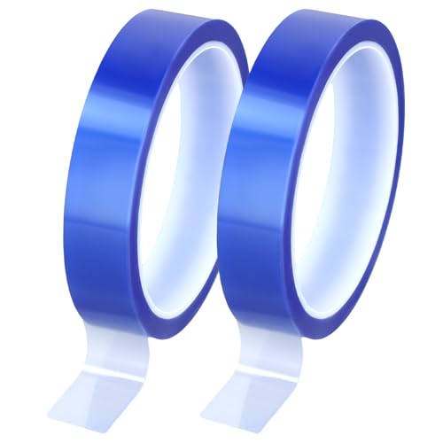 QWORK® 2 Rollos Cintas Térmicas de 20 mm x 33 m, Cintas de Alta Temperatura para Sublimación (Azul)