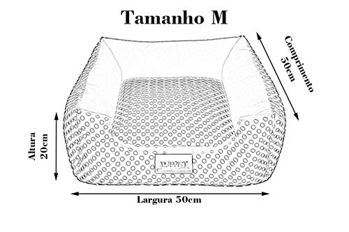 Cama Quadrada para Cachorro ou Gato Luppet Luxo Azul Ossinho G