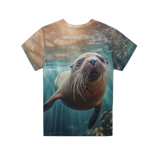 Image of Xhuibop Kids T Shirts for Boys Size 3-16 Girls Short Sleeve Sportswear Active Tops