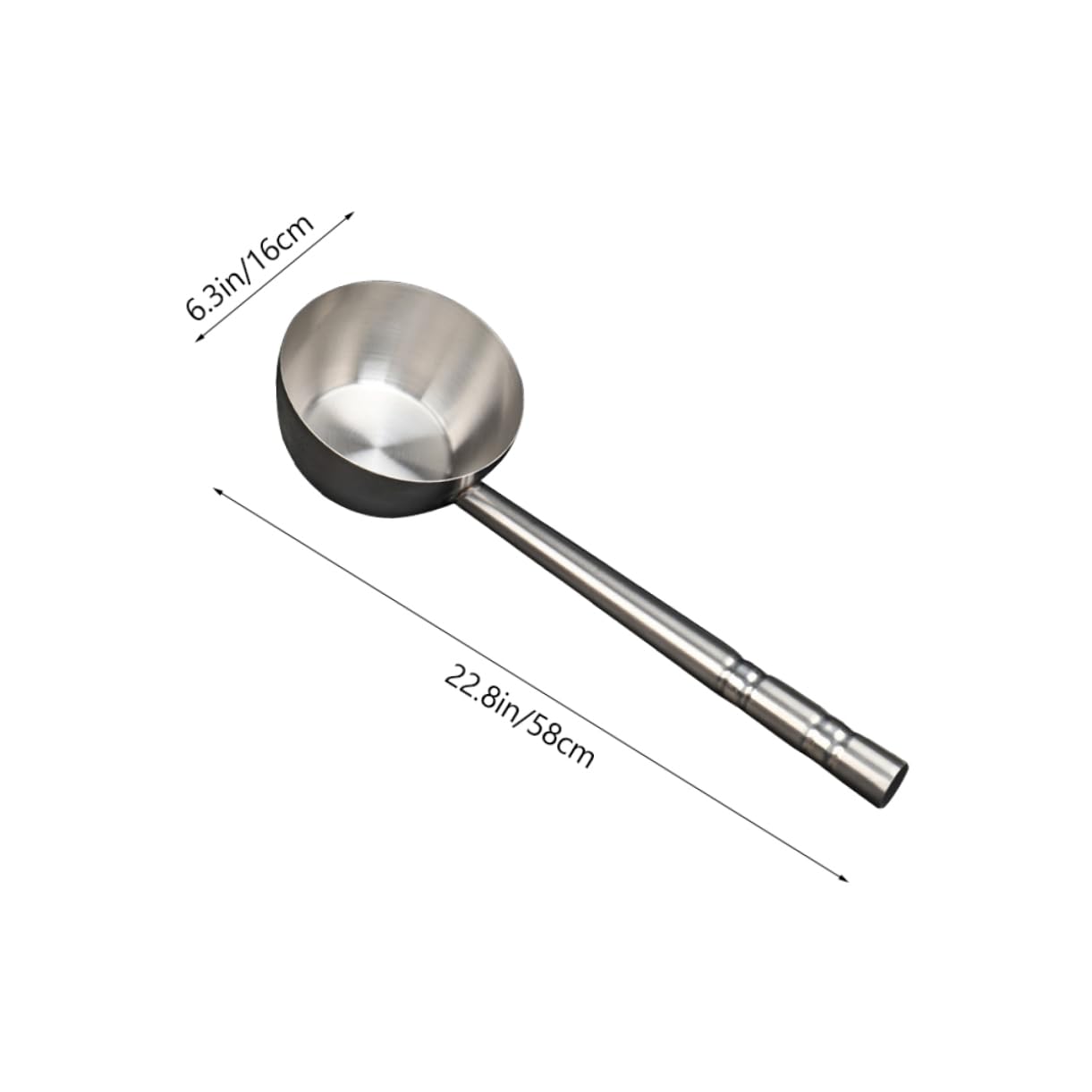 COLLBATH Mehrzweck Wasserschöpfkelle Edelstahl Flacher Boden 16cm Große Kapazität Vielseitige Küchenkelle für Haushalt und Gastronomie
