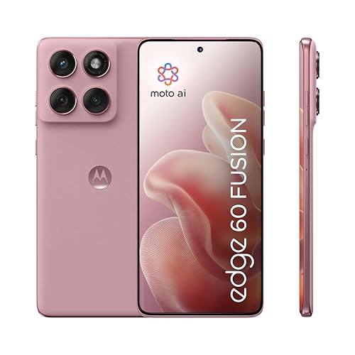 Motorola Edge 60 Fusion Smartphone (Robustes 6,67“-pOLED-Display Dank Corning Gorilla Glass 7i, widerstandsfähig, 50-MP-Kamera mit Moto-AI, 8/256 GB, 5100 mAh) Pantone Zephyr, inkl. Handyhalterung