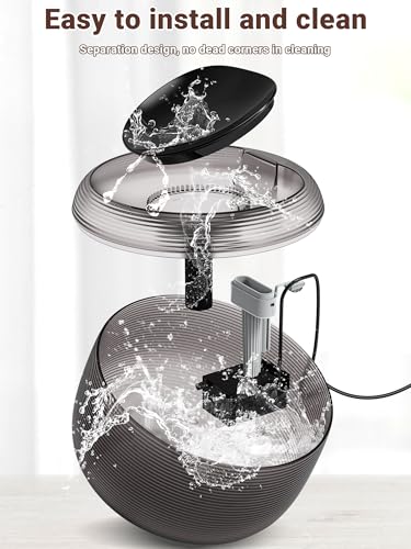 Kastty Quiet Cat Water Fountain, 3.5L/118oz Large Capacity Pet Water Fountain for Cats Fountain Indoor with Water Level LED Light, Easy Cleaning Cat Fountains for Drinking Automatic Dog Water Fountain