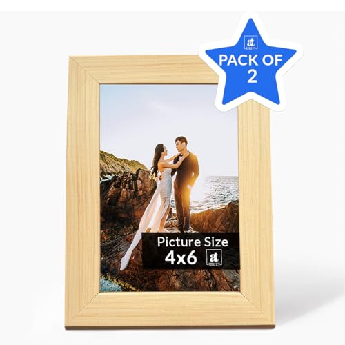 Image of Art Street Set of 2 Table Photo Frames Wall Hanging for Home, Living Room, Study Room Decor & Office Decor (Color: Beige, Size, 4x6 Inch)