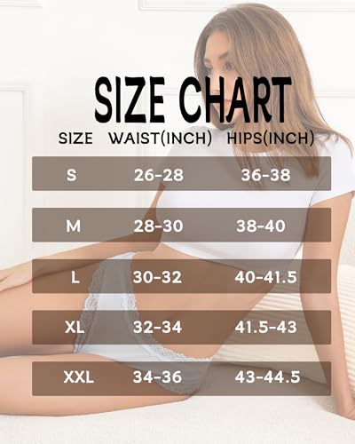 Image of Sth Big Womens Cotton Underwear Sexy Lace Brazilian Panties Soft Breathable Cotton Bikini for Ladies 6 Pack
