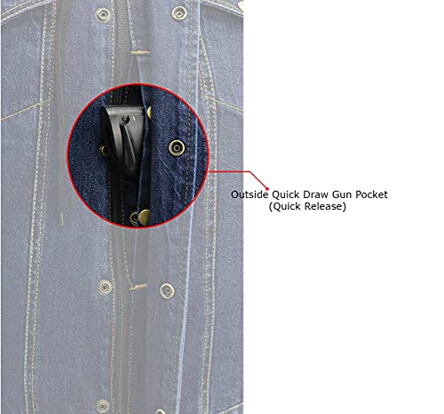 Milwaukee Leather MDM3020 Men's Blue Denim '5-in-1' Club Style Vest with Removable Hoodie3