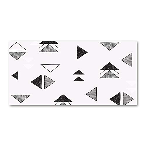 Fond de hotte noir et blanc en verre trempé 100x50 cm Tulup motif géométrique