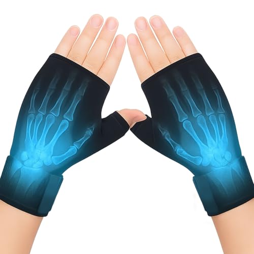 Jinfanshurich Guantes de gel para terapia de frío y calor, para manos, dedos para quimioterapia, reumatismo, 2 piezas (negro)