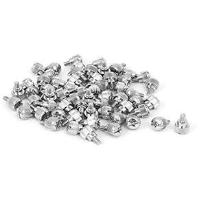 New Lon0167 6# -32 vernikkelde gekartelde kruiskopschroef 60 stuks voor computer pc-behuizing(6# -32 vernickelt…