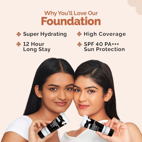 Image of The Derma Co. 1% Hyaluronic Hydrating High Coverage Foundation With SPF 40 PA+++ for 12 Hour Long Stay & 12 Hour Oil Control | For All Skin Types & Even Skin - 18ml (03 Natural, 18ML)