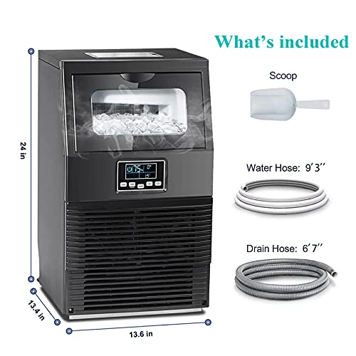 SMETA Nugget Bar Ice Maker Machine Countertop Crushed Ice Cream Maker