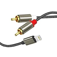 Cinch Kabel iPhone,Lightning auf RCA Kabel, ios auf Cinch Klinke Aux Audio Adapter für Phone 13 13 Pro 13 Pro Max 13 Mini 12 12 Pro Max 12 Mini 11 Pro Max XS X 8 7 (1M)