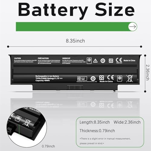 Image of J1KND Laptop Battery Type 15R Compatible for Dell Inspiron 13R 14R 15R 17R N4010 N5010 N5050 N7110 N7010R N7010 N7010D Vostro 1440 1450 1540 1550 3450 3550 3750 Notebook (J1KND)