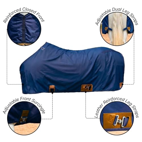 Nylon Horse 420D Stable Sheet | Breathable & Durable Horse Sheet | Keeps Coat Clean, Smooth & Shiny | Adjustable Fit Summer Sheet (60"– 86" Sizes) - Image 2