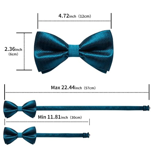 Pajarita de seda azul para hombre miniatura 5