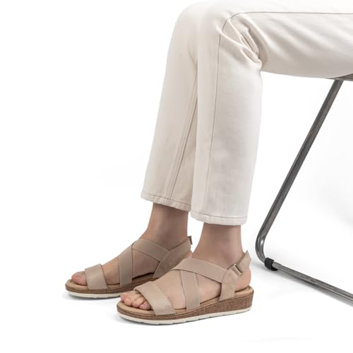 Image of VJH confort Women's Flat Sandals, Comfort Slip-on Elastic Ankle Strap Slingback Light Weight Casual Walking Sandals