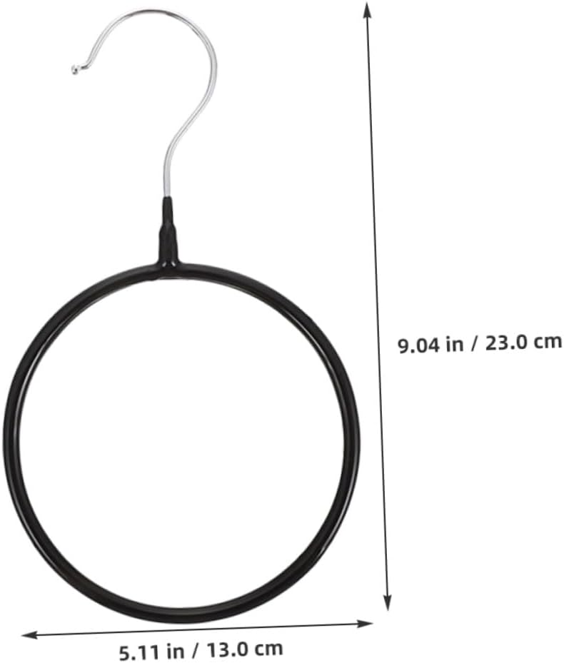 Cabilock 10pcs Black Metal Scarf Organizers Tie Hangers Belt Rack for Closet Storage, Large Plastic-Coated Clothes Hangers for Scarves and Belts in Wardrobe