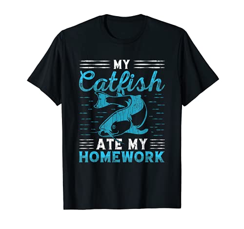My Bagre Ate My Homework Divertido Pesca Catfishing Gráfico Camiseta