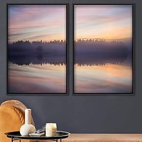 signwin 2 Piece Framed Canvas Wall Art Sunset...
