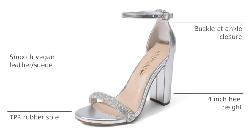 Image of DREAM PAIRS Women's Hi-Chunk High Heel Pump Sandals | High Heels, Pump Sandals, Buckle