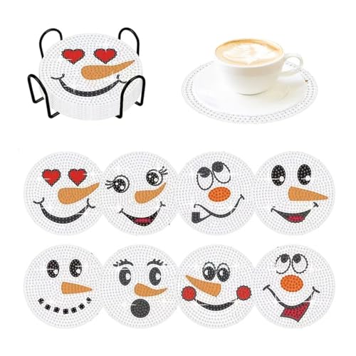 8 Stück Diamond Painting Untersetzer mit Halter, Untersetzer aus...