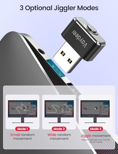 (Metalowy) VAYDEER Mini Mouse Jiggler USB Mouse Mover z włącznikiem wł./wył., bez sterowników, nie jest wykrywalny, symuluj ruch wskaźnika, Plug and Play, kolor czarny