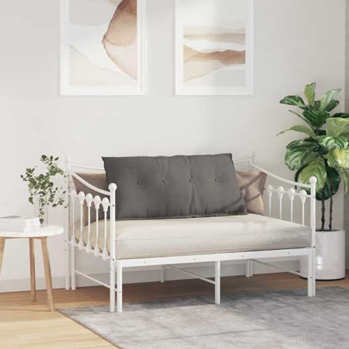 Coussin de dos grand format 100x50 cm rectangulaire gris en velours côtelé - 5