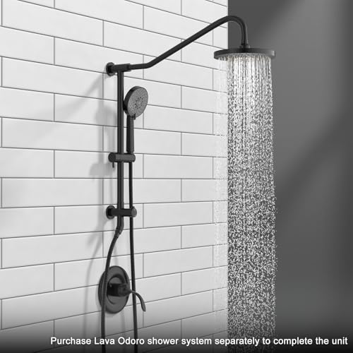 Lava Odoro Pressure Balance Shower Valve con Kit de Recorte, Válvula de un Solo Mango en Negro Mate con Cartucho Cerámico, Cuerpo de Válvula Universal de Latón Sólido con Control de Temperatura, SF101-V-MB miniatura 5