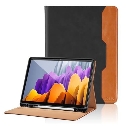 Image of Case for Samsung Galaxy Tab S8 2022/ S7 2020 11 inch Bussiness Cover with Pocket & Pencil Holder, Hand Strap, Auto Wake/Sleep -Black