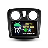 Bestycar 10.1''Android Car Stereo Radio for Renault Logan 2 2012-2019 Sandero 2 2014-2019 Octa Core Android 10.0 HD Touchscreen Headunit supports GPS Navigation Carplay Android Auto Bluetooth SWC-2+32
