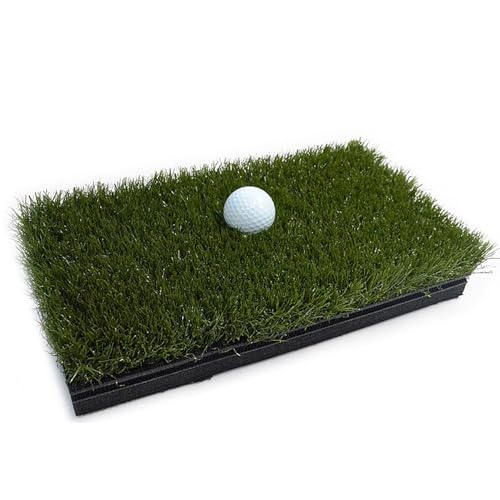 Winnrchan Premium Craft Indoor Simulator Rough Mat Golf 3D Chipping Hitting Pad Spring Shock-Absorbing High-Density Turf Anti-Slip Design Green 35 * 18.5cm
