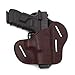 Relentless Tactical The Ultimate 3 Slot OWB Leather Gun Belt Holster - Fits S&W Shield/Glock/Springfield XD - Brown Right Handed