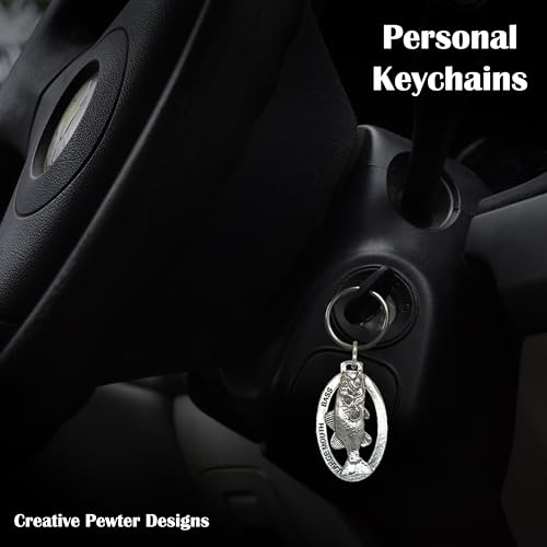 Image of Creative Pewter Designs Largemouth Bass Keychain F082KC, Largemouth Bass Keychain, Pewter Keychain