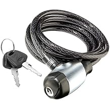 Schwinn Bike Cable Lock with Keys, 6 ft x 8 mm, Black, Durable Steel, Protective Vinyl Cover, Carrying Bracket for Transport, Anti Theft Protection, Bike Lock Cable for Security