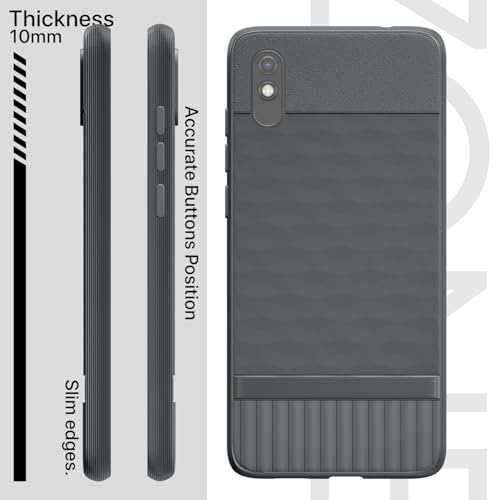 Image of Pikkme Back Cover for Redmi 9A / 9i / 9A Sport Camera Protection 3D Hexa Cube Design Silicone Protective Bumper Case (Grey)