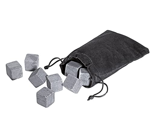 Cilio Reusable Cooling Stones in Natural Stone, 3/4-Inch, Set of 8, Includes Storage Pouch