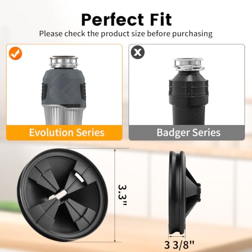 Image of Garbage Disposal Splash Guard, 2 Pack Upgraded EPDM Rubber Drain Insert for InSinkErator Evolution Series 3 3 /8 inch QCB-AM Sink Baffle Drain Cover Removable Quiet Collar EPDM Strainer Insert Parts