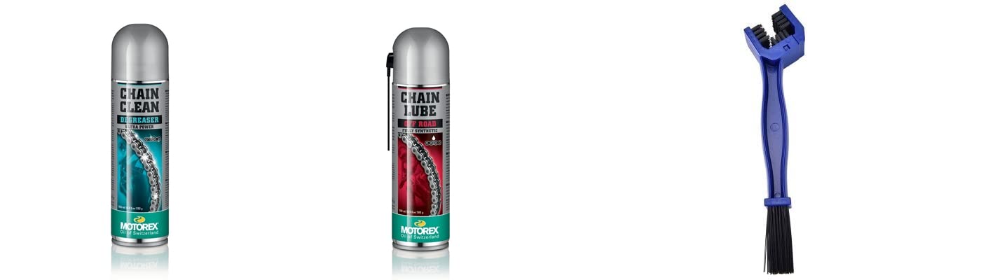 Motorex Kit Pulizia Catena di Trasmissione Moto Offroad Grasso + Detergente + Spazzola