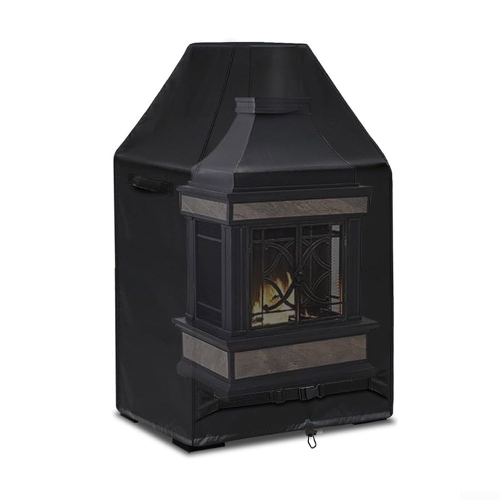 Outdoor Fireplace Cover, Waterproof Patio Wood Burning Fireplaces Rain Cover,Weather-Proof, UV-Proof, Full-Coverage Rust-Proof Protection Cover
